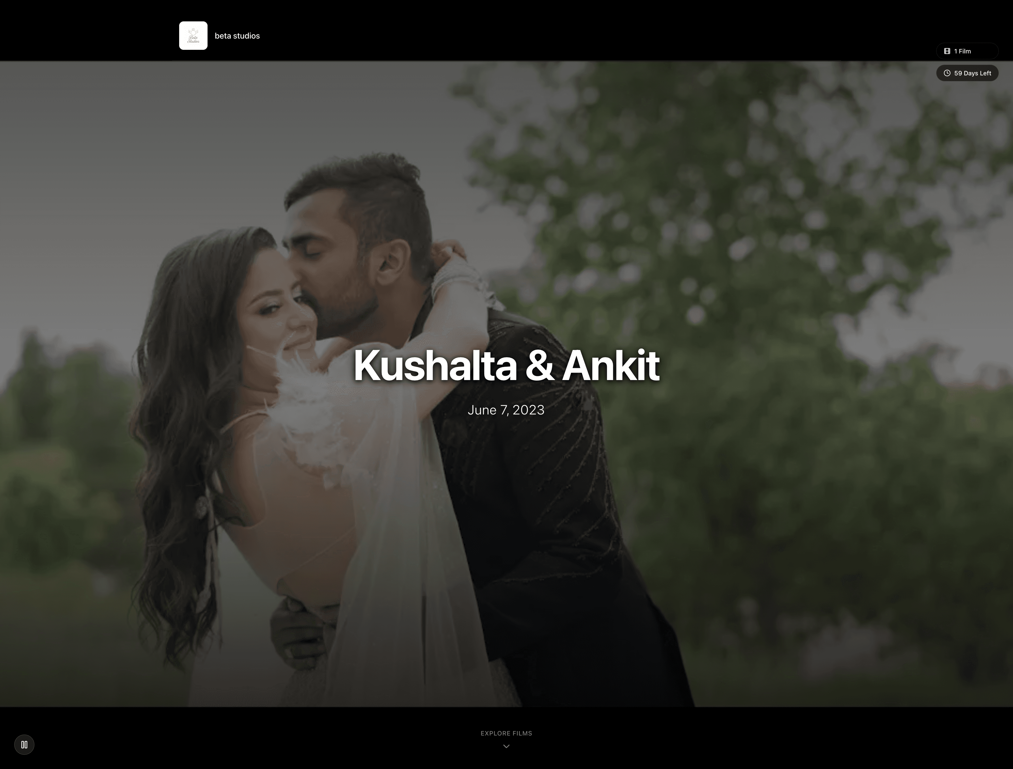 Hero layout - elegant full-screen video display